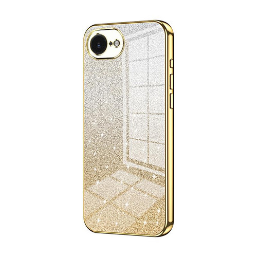 iPhone 16e / 17e Gradient Glitter Powder Electroplated Phone Case - Gold