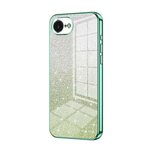iPhone 16e / 17e Gradient Glitter Powder Electroplated Phone Case - Green