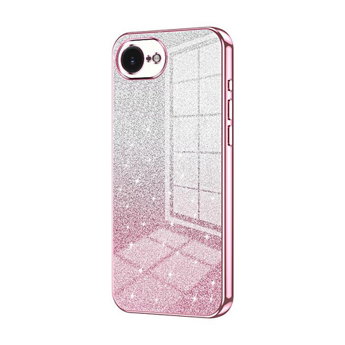 iPhone 16e / 17e Gradient Glitter Powder Electroplated Phone Case - Pink