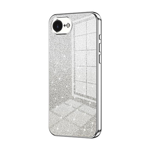 iPhone 16e / 17e Gradient Glitter Powder Electroplated Phone Case - Silver