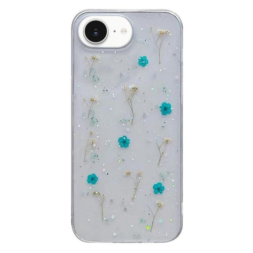 iPhone 16e / 17e Gypsophila Flowers Pattern TPU Protective Phone Case - Green