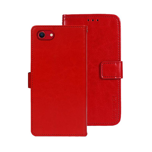 iPhone 16e / 17e idewei Crazy Horse Texture Leather Phone Case - Red