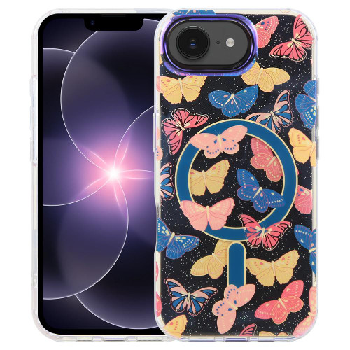 iPhone 16e / 17e IMD Blue Light Jungle Series Magnetic Phone Case - Butterflies
