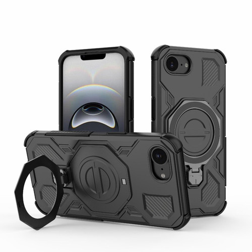 iPhone 16e / 17e J-20 Solid Color MagSafe Magnetic TPU+PC Phone Case - Black