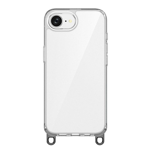 iPhone 16e / 17e Kalebol Minimalist High Transparency Multi Color Lanyard Hole Phone Case - Black