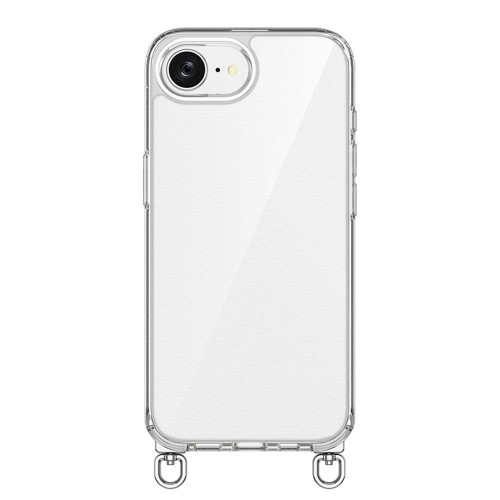 iPhone 16e / 17e Kalebol Minimalist High Transparency Multi Color Rotating Lanyard Hole Phone Case - Silver