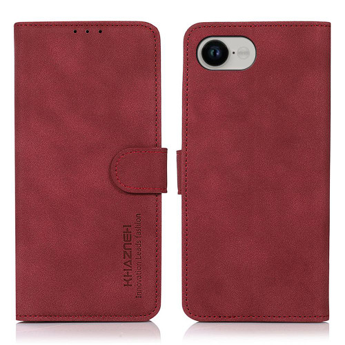 iPhone 16e / 17e KHAZNEH Matte Texture Leather Phone Case - Red