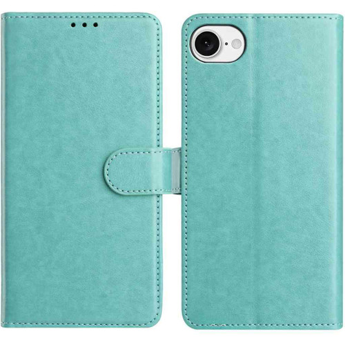 iPhone 16e / 17e Lambskin 8-card Slot Leather Phone Case - Green