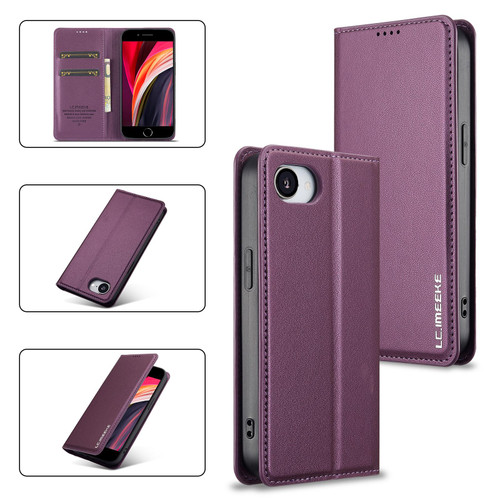 iPhone 16e / 17e LC.IMEEKE L1 Series Frosted Fine Texture PU Phone Case - Purple