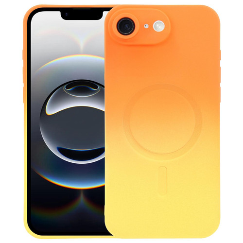 iPhone 16e / 17e Liquid TPU Silicone Gradient MagSafe Phone Case - Orange Yellow
