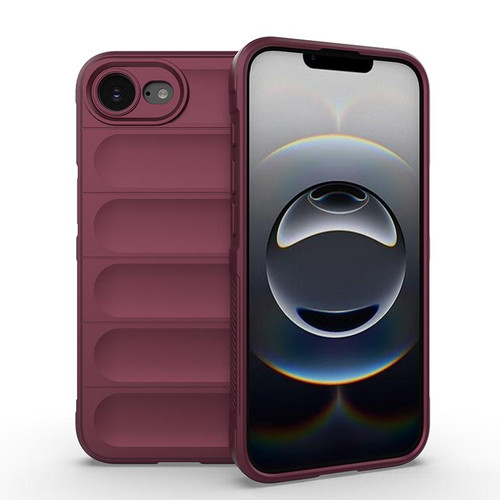 iPhone 16e / 17e Magic Shield TPU + Flannel Phone Case - Wine Red