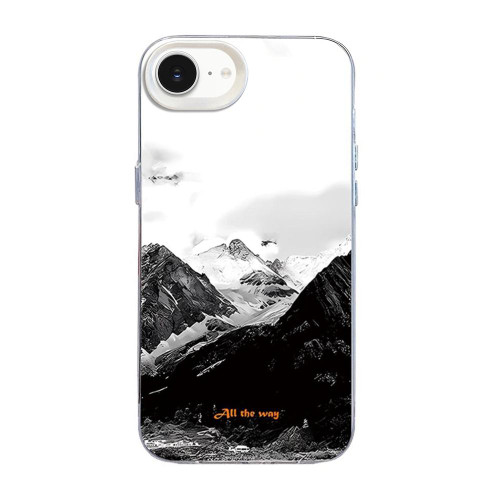 iPhone 16e / 17e Mountain Pattern Color Silver PC Hybrid TPU Phone Case - Snow Mountain
