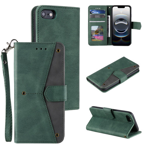 iPhone 16e / 17e Nail Skin Feel Stitching Calf Texture Leather Phone Case - Green