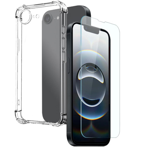 iPhone 16e / 17e NORTHJO 2 in 1 TPU Airbag Shockproof Phone Case with Screen Film - Clear