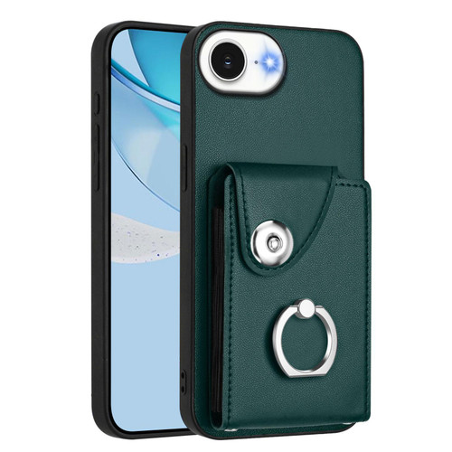 iPhone 16e / 17e Organ Card Bag Ring Holder Phone Case - Green