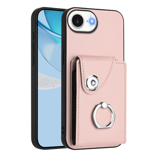 iPhone 16e / 17e Organ Card Bag Ring Holder Phone Case - Pink