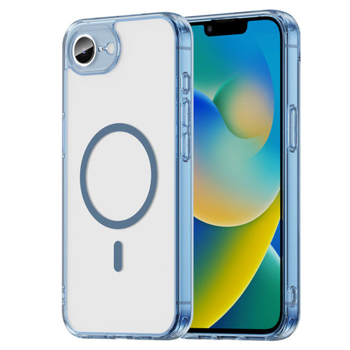 iPhone 16e / 17e PC Hybrid TPU Airbag Shockproof MagSafe Phone Case - Transparent Blue
