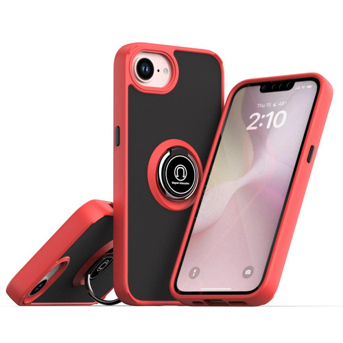 iPhone 16e / 17e Q Shadow 1 Series TPU + PC Phone Case with Ring - Red