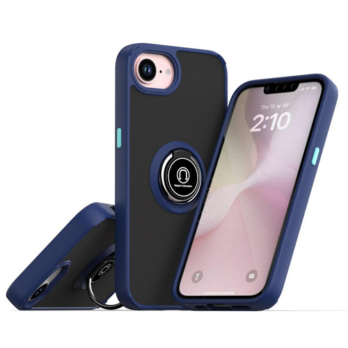 iPhone 16e / 17e Q Shadow 1 Series TPU + PC Phone Case with Ring - Royal Blue