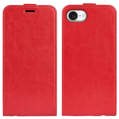 iPhone 16e / 17e R64 Texture Single Vertical Flip Leather Phone Case - Red