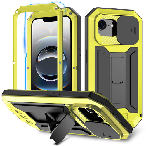 iPhone 16e / 17e R-JUST Sliding Camera IP54 Life Waterproof Holder Phone Case - Yellow
