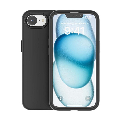 iPhone 16e / 17e Rubber Oil Surface Solid Color Phone Case - Black