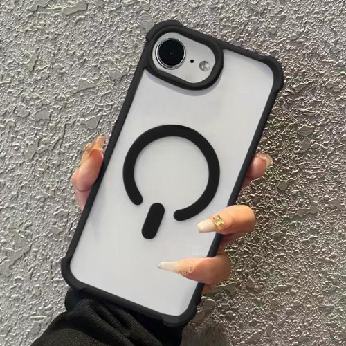 iPhone 16e / 17e Semi-transparent Skin Feel Frosted MagSafe Phone Case - Black