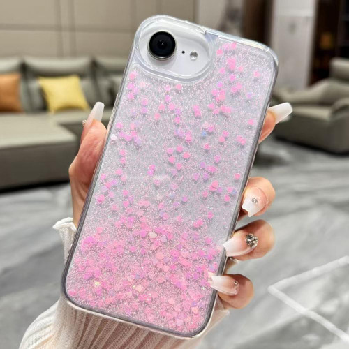 iPhone 16e / 17e Sequins Glitter Gradient Epoxy TPU Phone Case - Pink