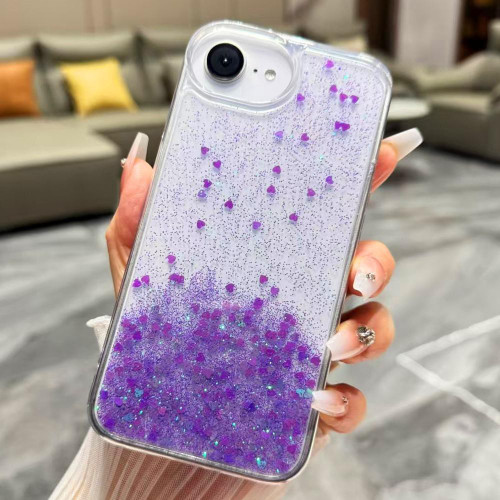 iPhone 16e / 17e Sequins Glitter Gradient Epoxy TPU Phone Case - Purple