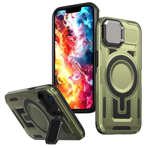 iPhone 16e / 17e Shield Frame Holder MagSafe Phone Case - Olive Green