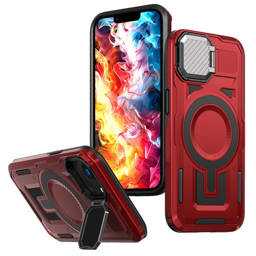 iPhone 16e / 17e Shield Frame Holder MagSafe Phone Case - Red