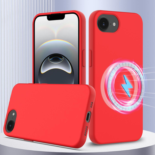 iPhone 16e / 17e Shockproof Silicone Magsafe Phone Case - Red