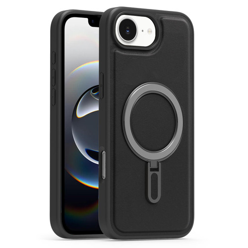 iPhone 16e / 17e Silver Shield MagSafe Holder Shockproof Phone Case - Black