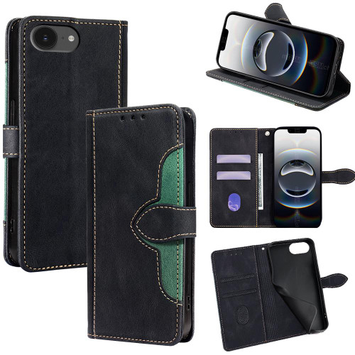 iPhone 16e / 17e Skin Feel Magnetic Buckle Leather Phone Case - Black