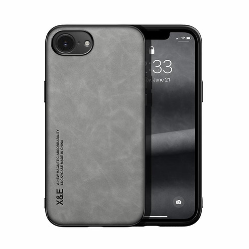 iPhone 16e / 17e Skin Feel Magnetic Leather Back Phone Case - Light Grey