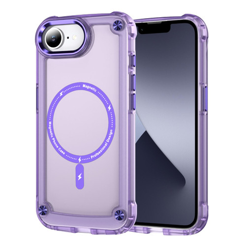 iPhone 16e / 17e Skin Feel TPU + PC MagSafe Magnetic Phone Case - Transparent Purple