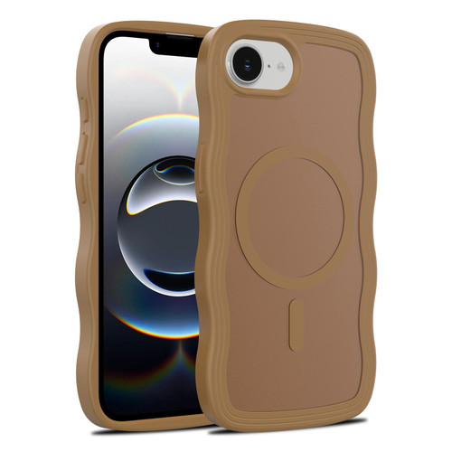 iPhone 16e / 17e Skin Feel Wave Texture MagSafe Phone Case - Brown
