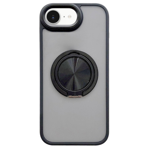 iPhone 16e / 17e Skin-feel Two-color Edge Strips 360 MagSafe Holder Phone Case - Black