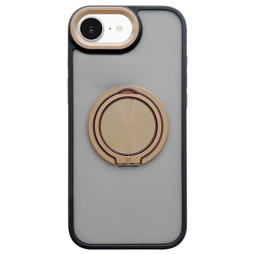 iPhone 16e / 17e Skin-feel Two-color Edge Strips 360 MagSafe Holder Phone Case - Desert Gold