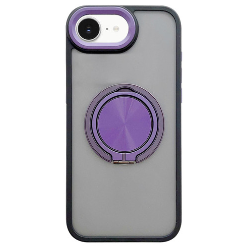 iPhone 16e / 17e Skin-feel Two-color Edge Strips 360 MagSafe Holder Phone Case - Purple