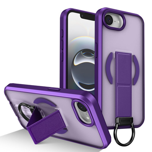 iPhone 16e / 17e Skin-Friendly D-Ring Holder Magnetic Shockproof Phone Case - Purple