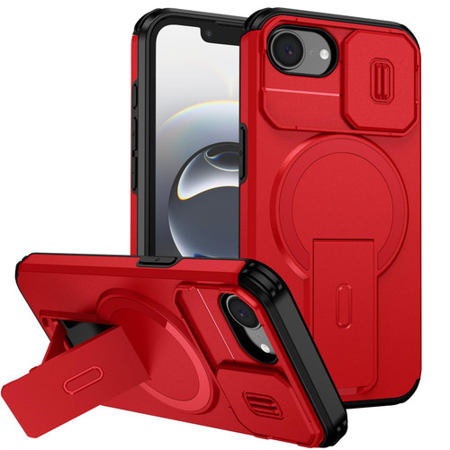 iPhone 16e / 17e Sliding Camshield MagSafe Holder Phone Case - Red