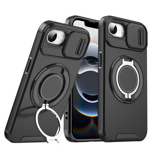 iPhone 16e / 17e Sliding Camshield Ring Holder Phone Case - Black