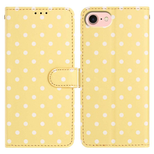 iPhone 16e / 17e Small Dots Pattern Vegan Leather Phone Case - Yellow