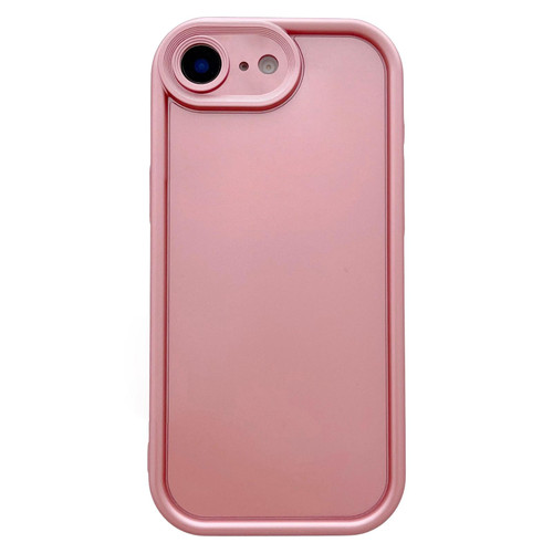iPhone 16e / 17e Solid Color Metallic Paint Precise Hole TPU Phone Case - Pink