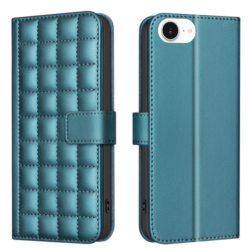 iPhone 16e / 17e Square Texture Leather Phone Case - Green