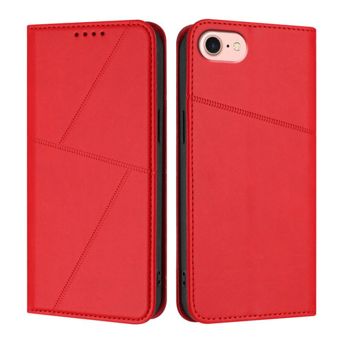 iPhone 16e / 17e Strong Magnetic Frosted Flip Leather Phone Case - Red