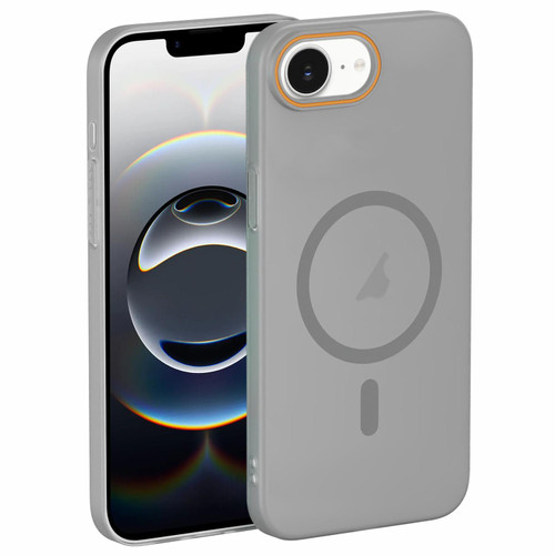 iPhone 16e / 17e Translucent Frosted Skin PC MagSafe Phone Case - Grey