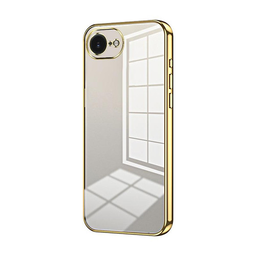 iPhone 16e / 17e Transparent Plating Fine Hole Phone Case - Gold