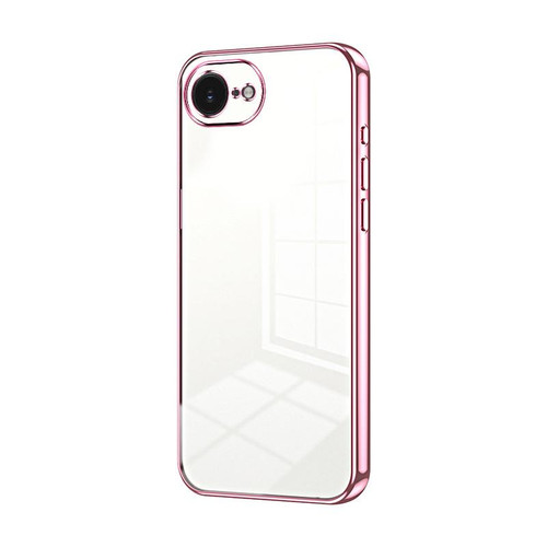 iPhone 16e / 17e Transparent Plating Fine Hole Phone Case - Pink